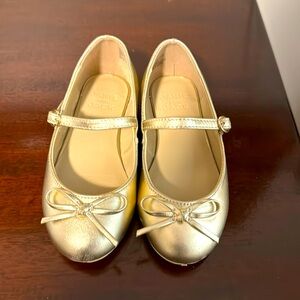 Janie and Jack toddler girl gold dress shoes